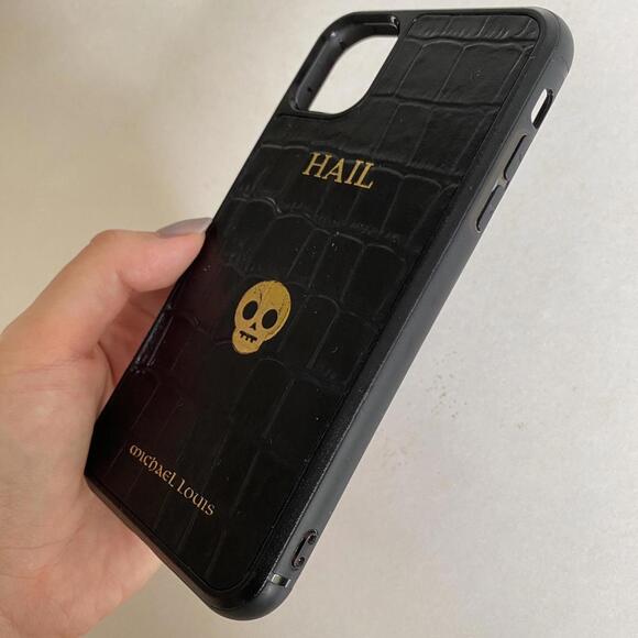 Luxury skull leather black designer iPhone 11 case smartphone cases goth gothic - Picture 7 of 7